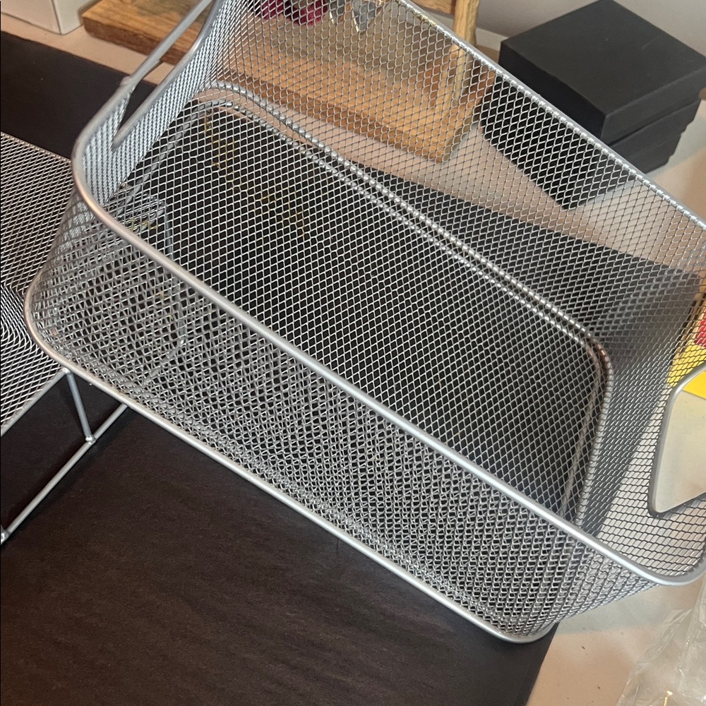 Silver Metal Wire Storage Baskets - Picture 8 of 9